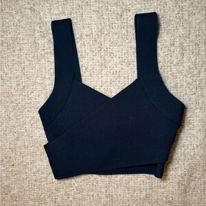 Babaton Navy Sculpt Knit Top